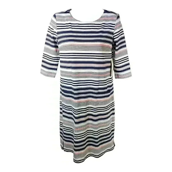 Persifor Tuckernuck Shift Multicolor XS Elbow Sleeve Striped knee-Length Pockets - Picture 1 of 3